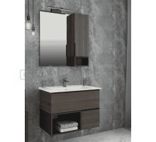 Мебель для ванной комнаты Comforty Франкфурт 75 подвесная, шоколадно-коричневый дуб, с раковиной COMFORTY 75E
