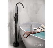 ESKO. Напольный смеситель для ванны и душа, корпус латунь, душевая лейка и шланг в комплекте, , гарантия 10 лет,