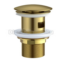 Донный клапан для раковины ESKO с переливом, золотой