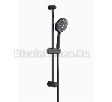 VODA, Душевой комплект, гарнитур для душа, штанга, шланг, лейка, держатель, черный цвет