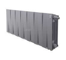 Радиатор биметаллический секционный Royal Thermo PianoForte 300 VR80 14 секций, дизайнерский, нижнее правое подключение, серебристый