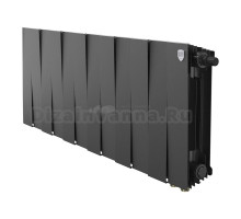 Радиатор биметаллический секционный Royal Thermo PianoForte 300 VR80 12 секций, дизайнерский, нижнее правое подключение, черный