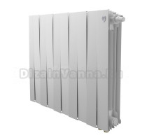 Радиатор биметаллический секционный Royal Thermo PianoForte 500 VR80 10 секций, дизайнерский, нижнее правое подключение, белый