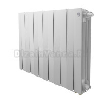 Радиатор биметаллический секционный Royal Thermo PianoForte 500 VR80 12 секций, дизайнерский, нижнее правое подключение, белый