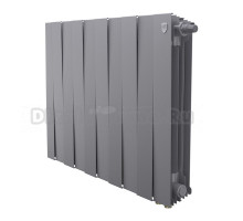 Радиатор биметаллический секционный Royal Thermo PianoForte 500 VR80 10 секций, дизайнерский, нижнее правое подключение, серебристый