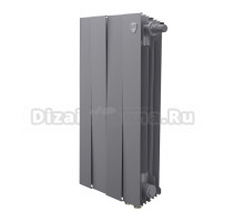 Радиатор биметаллический секционный Royal Thermo PianoForte 500 VR80 4 секции, дизайнерский, нижнее правое подключение, серебристый
