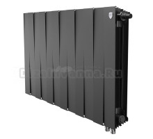 Радиатор биметаллический секционный Royal Thermo PianoForte 500 VR80 12 секций, дизайнерский, нижнее правое подключение, черный