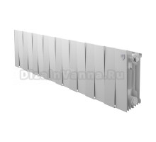 Радиатор биметаллический секционный Royal Thermo PianoForte 200 16 секций, дизайнерский, боковое проходное подключение, белый