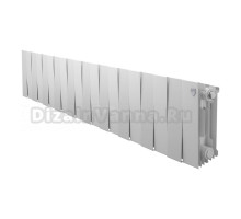 Радиатор биметаллический секционный Royal Thermo PianoForte 200 20 секций, дизайнерский, боковое проходное подключение, белый