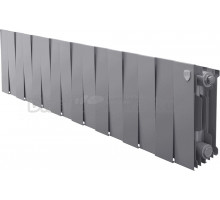 Радиатор биметаллический секционный Royal Thermo PianoForte 200 16 секций, дизайнерский, боковое проходное подключение, серебристый