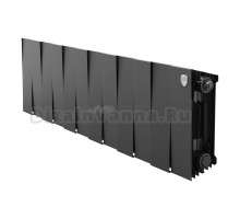 Радиатор биметаллический секционный Royal Thermo PianoForte 200 12 секций, дизайнерский, боковое проходное подключение, черный