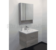 Мебель для ванной комнаты Comforty Парма 60 подвесная, дымчатый дуб, с раковиной Миранда 60