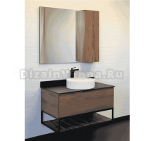Мебель для ванной комнаты Comforty Порто 90 подвесная, темнно-коричневый дуб, с раковиной Comforty 9110