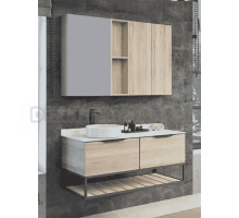 Мебель для ванной комнаты Comforty Порто 120-1 подвесная, дымчатый дуб, с раковиной Comforty 9110