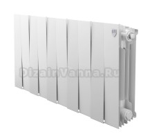 Радиатор биметаллический секционный Royal Thermo PianoForte 300 10 секций, дизайнерский, боковое проходное подключение, белый