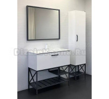 Мебель для ванной комнаты Comforty Бредфорд 90 напольная, белый глянец,  раковиной Comforty 90E