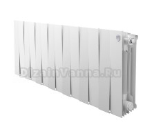 Радиатор биметаллический секционный Royal Thermo PianoForte 300 14 секций, дизайнерский, боковое проходное подключение, белый