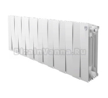 Радиатор биметаллический секционный Royal Thermo PianoForte 300 16 секций, дизайнерский, боковое проходное подключение, белый