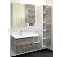 Мебель для ванной комнаты Comforty Турин 90L подвесная, дуб бежевый, с раковиной Comforty 9090EL