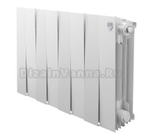 Радиатор биметаллический секционный Royal Thermo PianoForte 300 8 секций, дизайнерский, боковое проходное подключение, белый