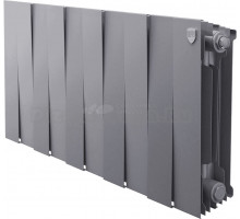Радиатор биметаллический секционный Royal Thermo PianoForte 300 10 секций, дизайнерский, боковое проходное подключение, серебристый