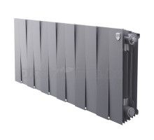 Радиатор биметаллический секционный Royal Thermo PianoForte 300 12 секций, дизайнерский, боковое проходное подключение, серебристый