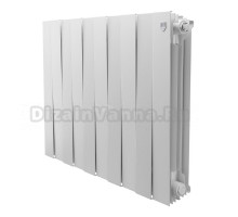 Радиатор биметаллический секционный Royal Thermo PianoForte 500 10 секций, дизайнерский, боковое проходное подключение, белый
