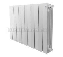 Радиатор биметаллический секционный Royal Thermo PianoForte 500 12 секций, дизайнерский, боковое проходное подключение, белый