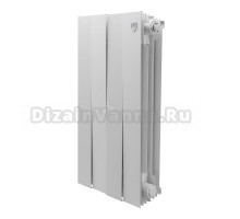 Радиатор биметаллический секционный Royal Thermo PianoForte 500 4 секции, дизайнерский, боковое проходное подключение, белый