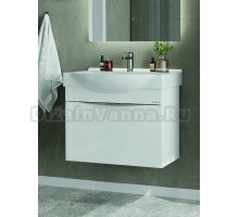 Тумба с раковиной Onika Навиа 80 подвесная, глянцевая белая