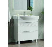 Тумба с раковиной Onika Навиа 80 напольная, глянцевая белая