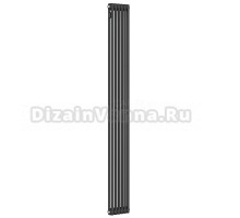 Радиатор стальной трубчатый Kohr Heim SRC01-2180/06DB вертикальный, 2 трубы, 6 секций, дизайнерский, боковое проходное подключение, черный