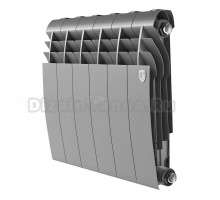 Радиатор биметаллический секционный Royal Thermo BiLiner B 350 6 секций, боковое проходное подключение, серебристый