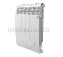 Радиатор биметаллический секционный Royal Thermo BiLiner B 500 6 секций, боковое проходное подключение, белый