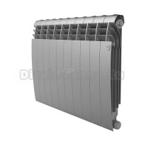 Радиатор биметаллический секционный Royal Thermo BiLiner B 500 10 секций, боковое проходное подключение, серебристый
