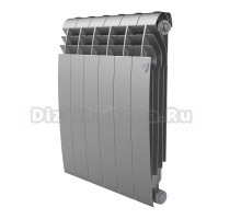 Радиатор биметаллический секционный Royal Thermo BiLiner B 500 6 секций, боковое проходное подключение, серебристый