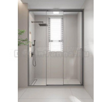 Душевая дверь в нишу Veconi Premium Prato 300 GR-L 140, профиль брашированный графит, стекло прозрачное