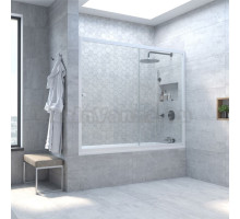 Шторка на ванну Vegas Glass Zv Novo 160 01 01 профиль белый, стекло прозрачное