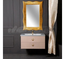 Мебель для ванной комнаты Armadi Art NeoArt 80 капучино с ручками Drop золото, зеркало Soho