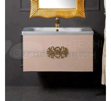 Тумба с раковиной Armadi Art NeoArt 80 капучино с ручками Ajur золото