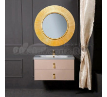 Мебель для ванной комнаты Armadi Art NeoArt 80 капучино с ручками Glaze золото, зеркало Shine