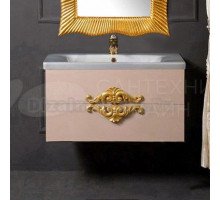 Тумба с раковиной Armadi Art NeoArt 80 капучино с ручками NeoArt золото