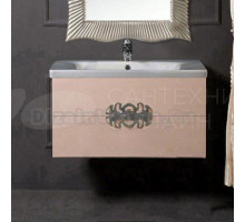 Тумба с раковиной Armadi Art NeoArt 80 капучино с ручками Ajur хром