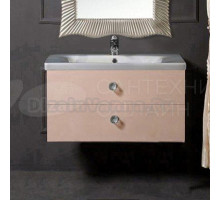 Тумба с раковиной Armadi Art NeoArt 80 капучино с ручками Crystal хром