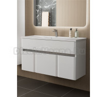 Тумба с раковиной Veneciana Adel 120 подвесная, глянцевая белая, раковина Florentina Прима 120