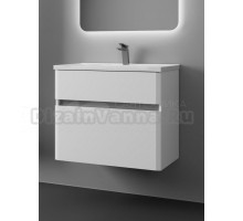 Тумба с раковиной Veneciana Adel 80 подвесная, глянцевая белая, раковина Elen 80