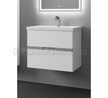 Тумба с раковиной Veneciana Allia 70 подвесная, глянцевая белая, раковина Classic 70