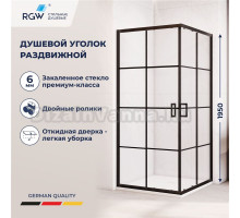 Душевой уголок RGW Passage PA-34B профиль черный, стекло с рисунком