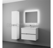 Мебель для ванной комнаты Veneciana Allia 80 подвесная, глянцевая белая, раковина Classic 80