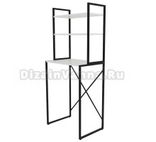 Шкаф над стиральной машиной Ridberg Atlanta 1215170 высокий, над стиральной машиной с полками, белый, черный